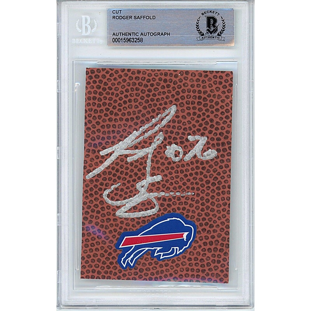 Rodger Saffold Signed Football Cut Buffalo Bills Beckett Authentic COA Slab
